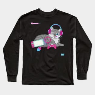 Easily Distracted by Cats and Video Games Long Sleeve T-Shirt